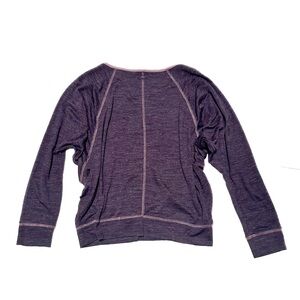 Prana Amanda Wool Blend Top Purple Heather Raglan Dolman Long Sleeve Pullover